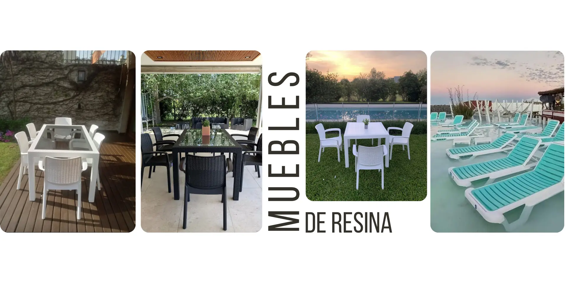 Muebles de jardin de resina plástica