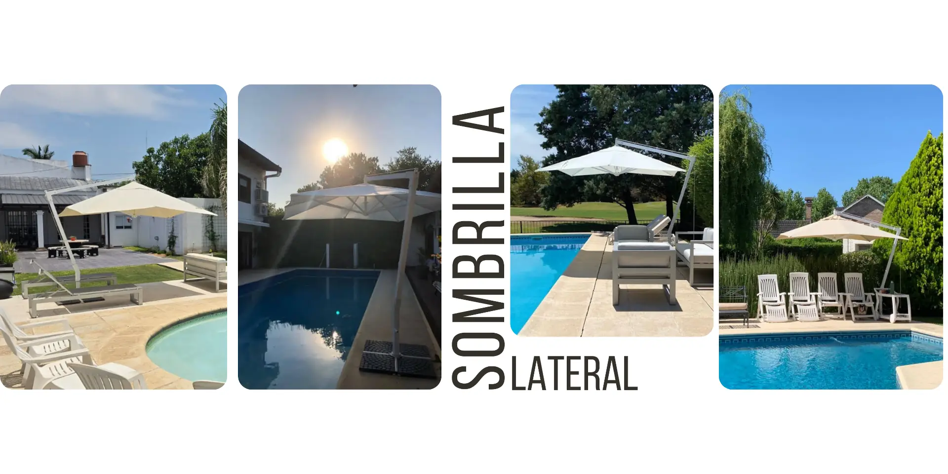 Sombrilla con soporte lateral