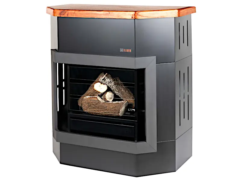 KAMIN Frontal con fogón Alpino Black de 6000 kcal/h