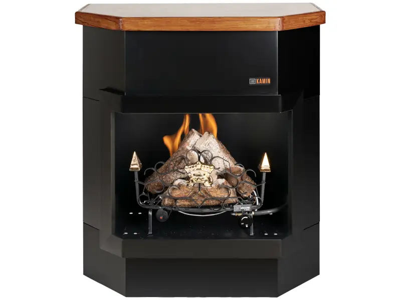KAMIN Frontal con leño Alpino Black de 6000 kcal/h