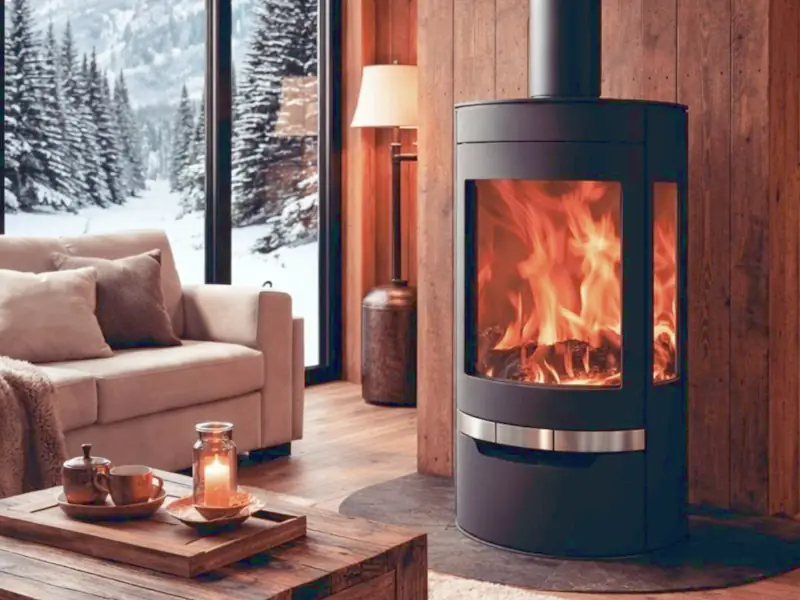 Estufa a leña con 3 vistas - Panadero Suerte