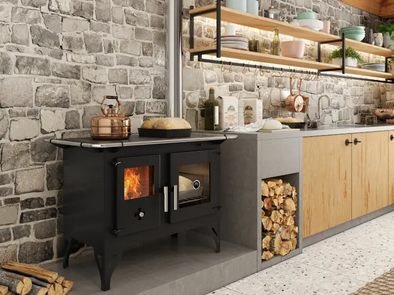 Cocina a leña de alto rendimiento