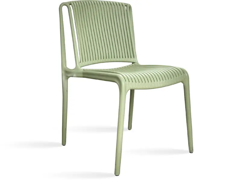 Silla apilable super reforzada de estructura macisa de polipropileno con fibra de vidrio