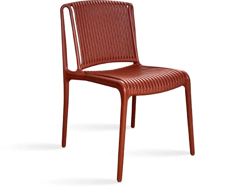 Silla apilable super reforzada de estructura macisa de polipropileno con fibra de vidrio