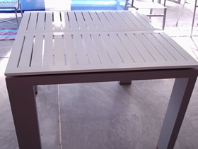 Mesa APOLLO 1 x 1 m. - Base Gris Tapa Blanca